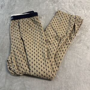 Polo Ralph Lauren Men's Large Pajama Pants Allover Pony Print Khaki AOP Cotton
